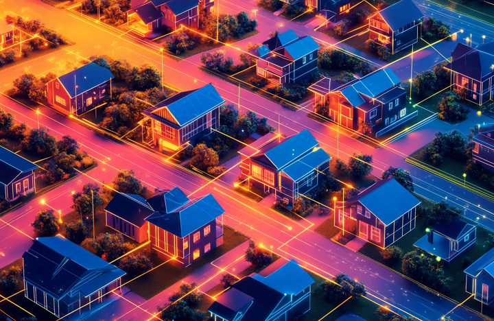 Data flowing across a neighborhood
