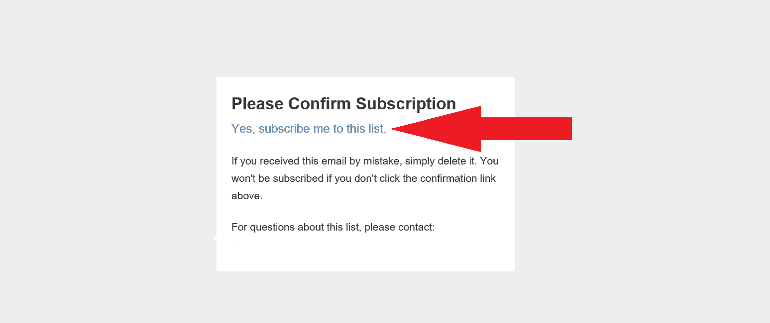 Confirmation Email