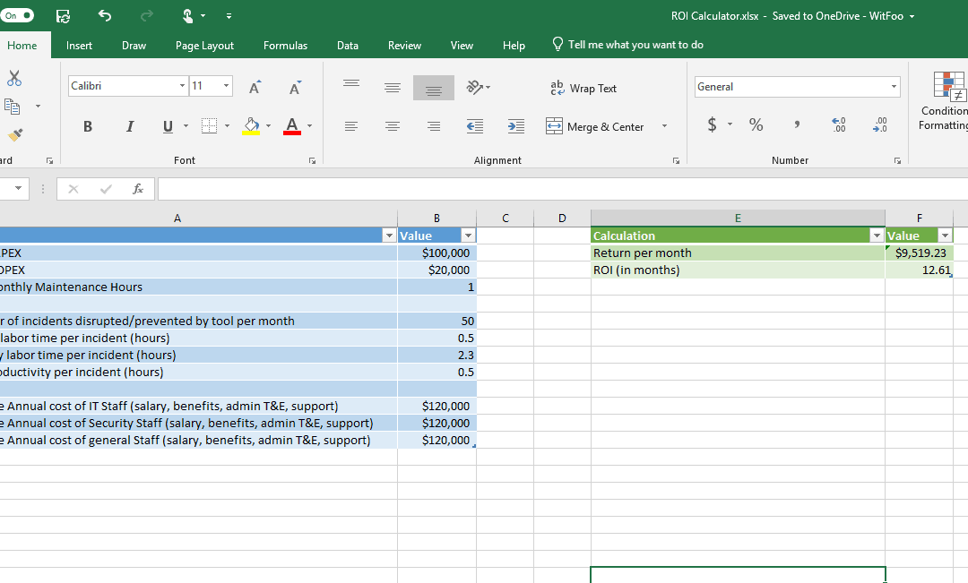Math for Calculating Tool ROI