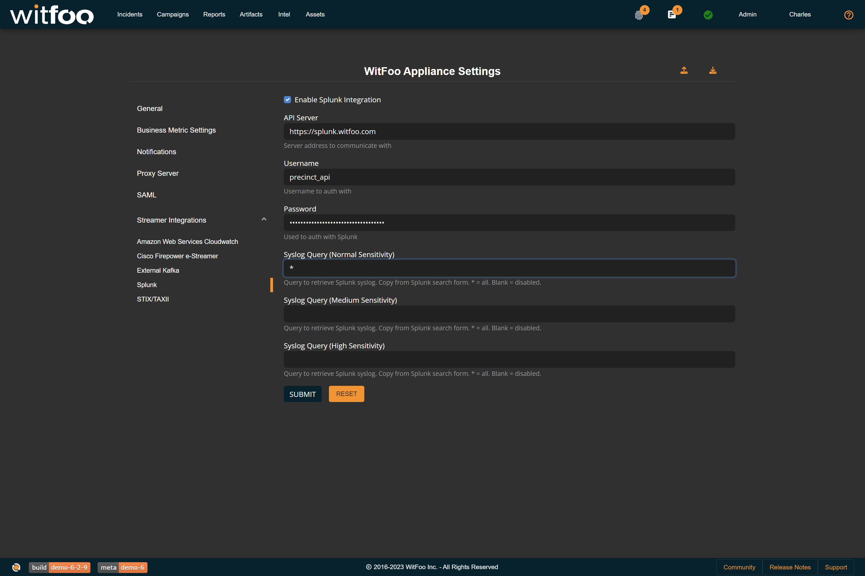 Splunk Integration in Precinct Splunk Integration in Precinct